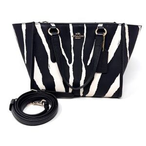 Coach Leather Zebra Print Satchel Bag 33525